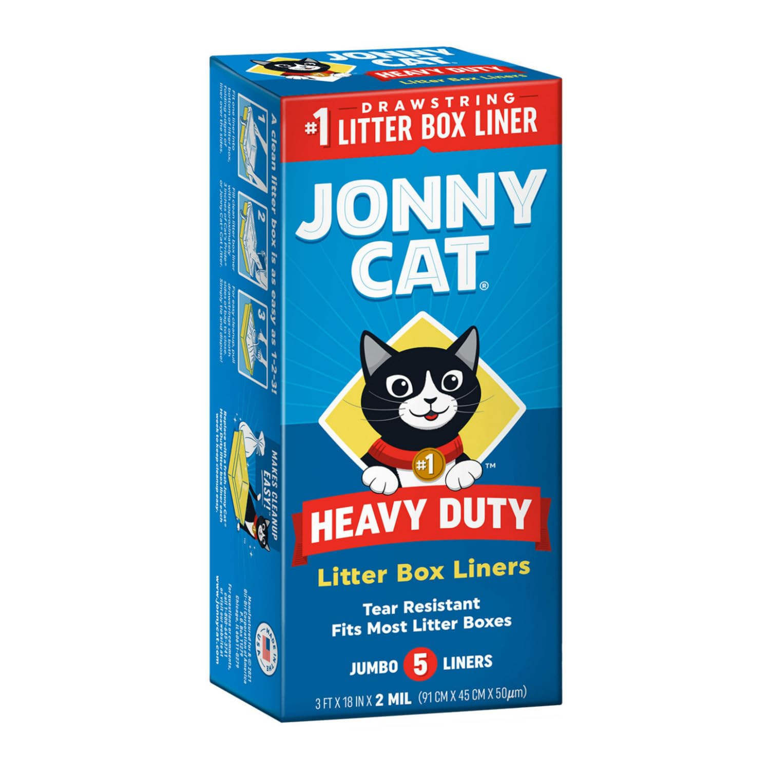 Fundas con cordón de cierre JONNY CAT para cierre seguro y limpieza sin complicaciones.