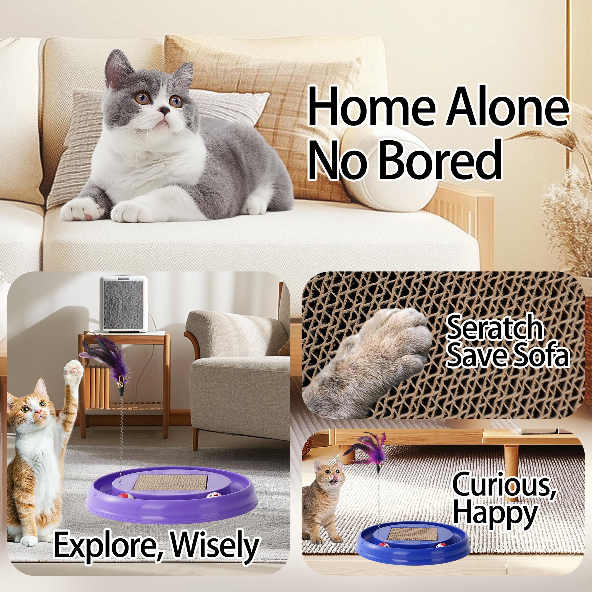 JOPOY juego interactivo independiente para gatos; diversión en casa.