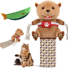 Guante Joreoia para lucha con gato facilita juego interactivo seguro.