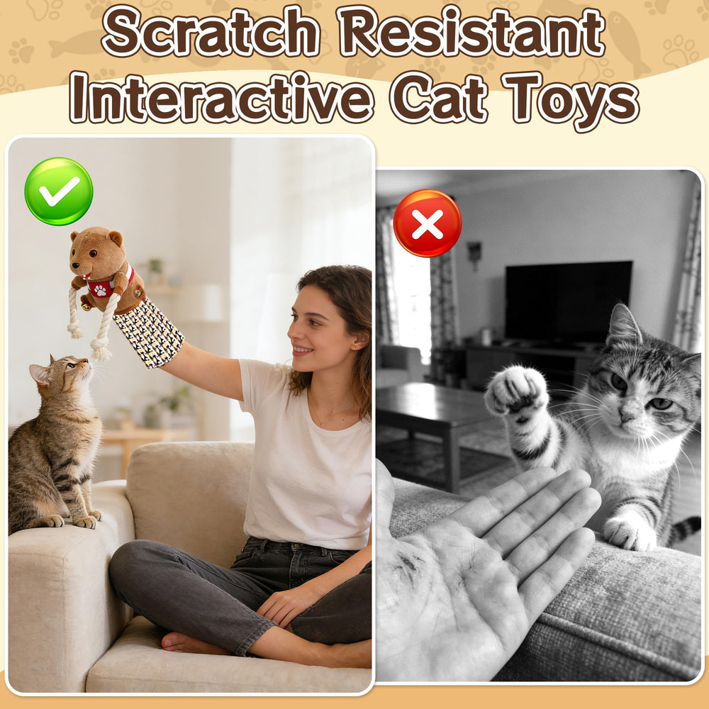 Incluye juguetes pez para estimular juego y mantener a tu gato entretenido.