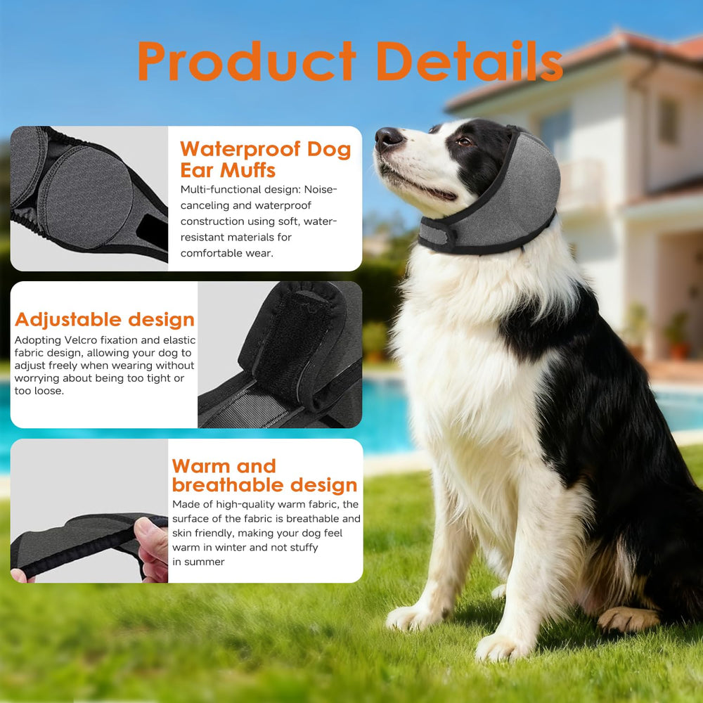 Diseño calmante de Jorme para orejas de perro durante paseos ruidosos.