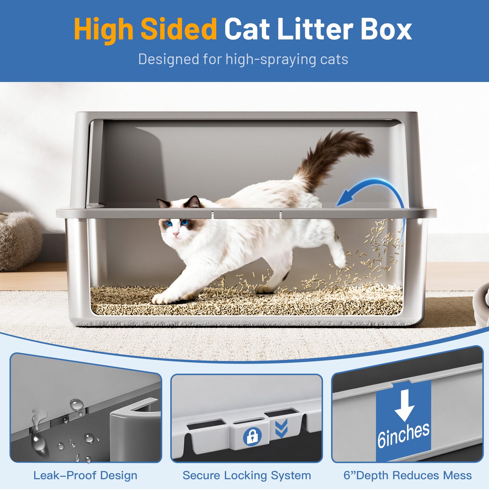 Jotesnew caja de acero inoxidable, superficie lisa y resistente a olores