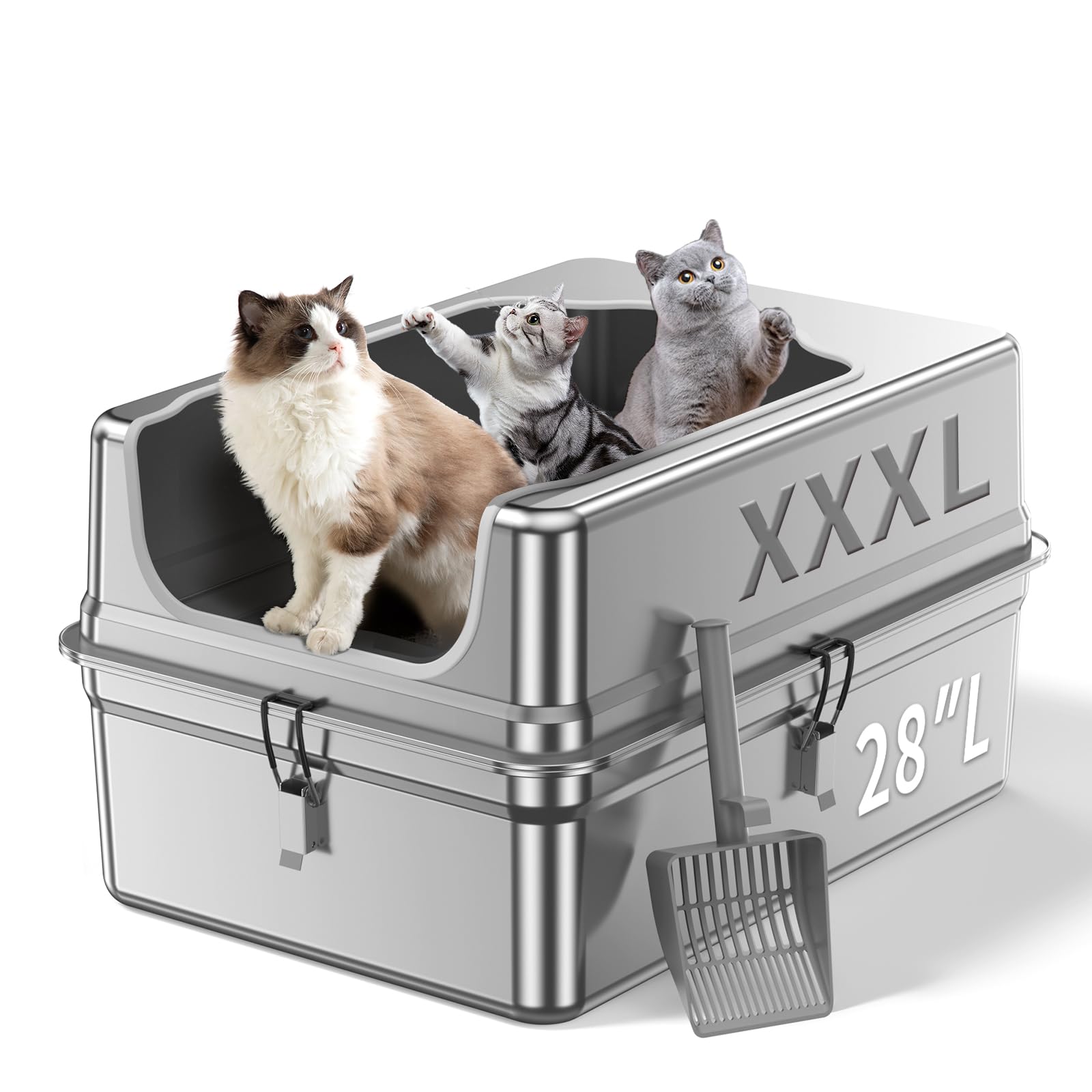Caja de arena Jotesnew XXXL con apertura amplia para facilitar el llenado y la limpieza