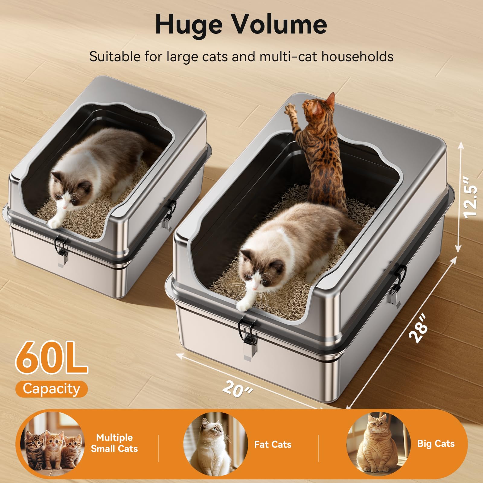 Caja de arena Jotesnew XXXL de gran capacidad para varias mascotas