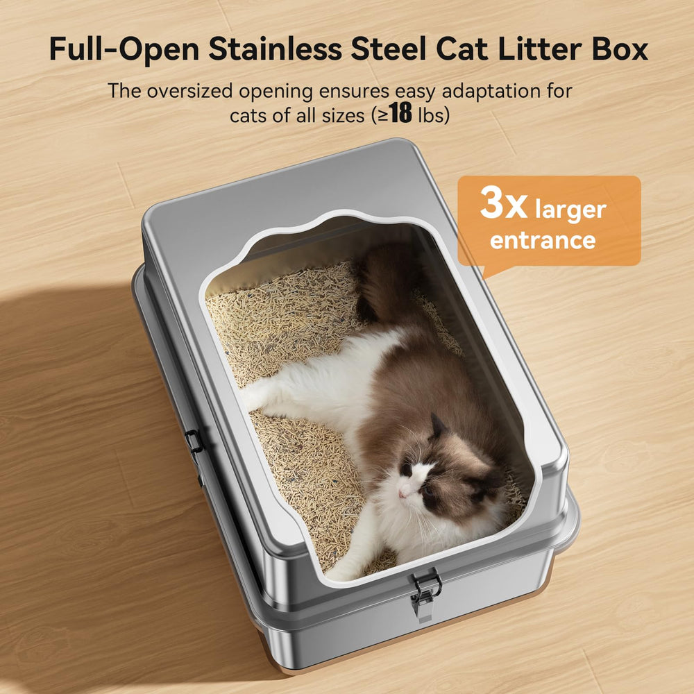 Caja de arena Jotesnew XXXL fácil limpieza para gatos grandes
