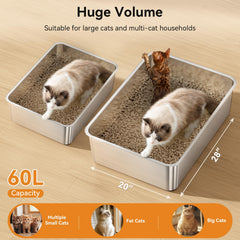 Jotesnew caja de arena XXXL, interior amplio para varios gatos.