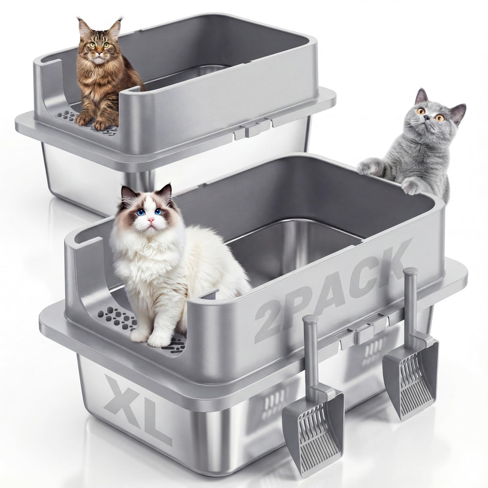 Jotesnew dos paquetes XL: caja de arena con tapa para varios gatos espacio cómodo