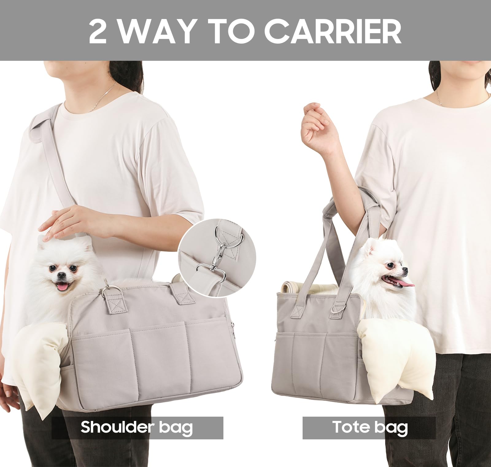 JourCraf Portador de bolso para perros – correa de seguridad integrada para viaje seguro.