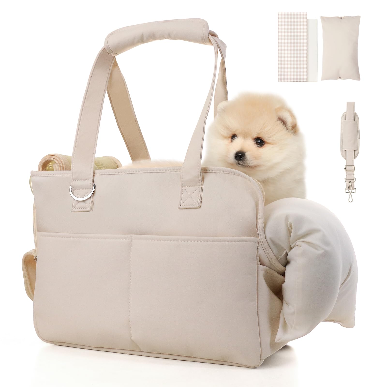 JourCraf bolso portador de perro pequeño con malla ventilada para viaje cómodo