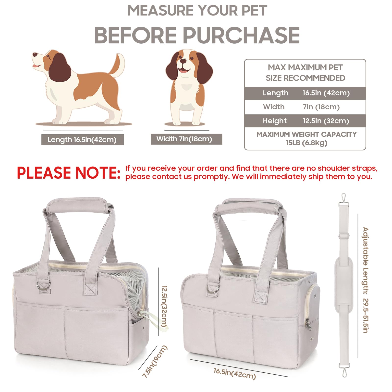 JourCraf Portador de bolso para perros – ventilación con malla para observar el entorno.