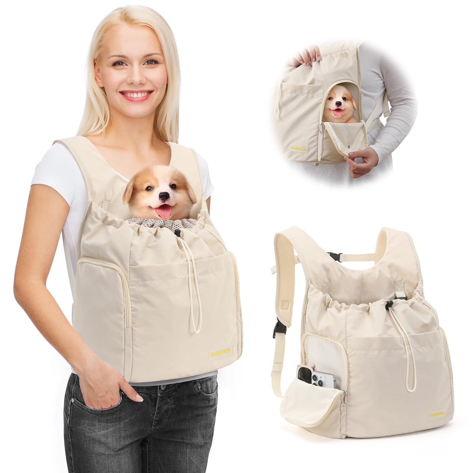 JourCraf mochila portador frontal para perro, vista frontal, comodidad para paseos.