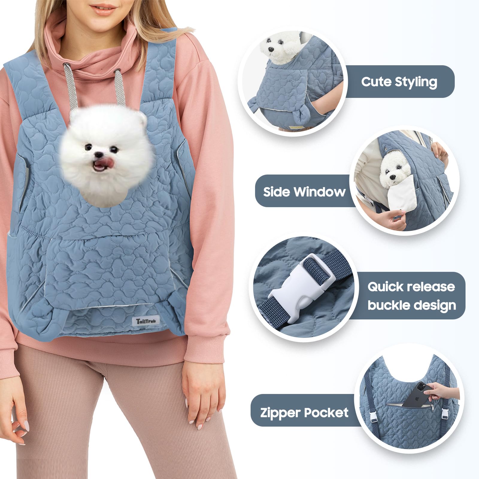 JourCraf Mochila Portamascotas con bolsillos prácticos.