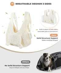 JourCraf Mochila portamascotas, bolsillos prácticos para tentempiés, comida y accesorios durante el viaje.