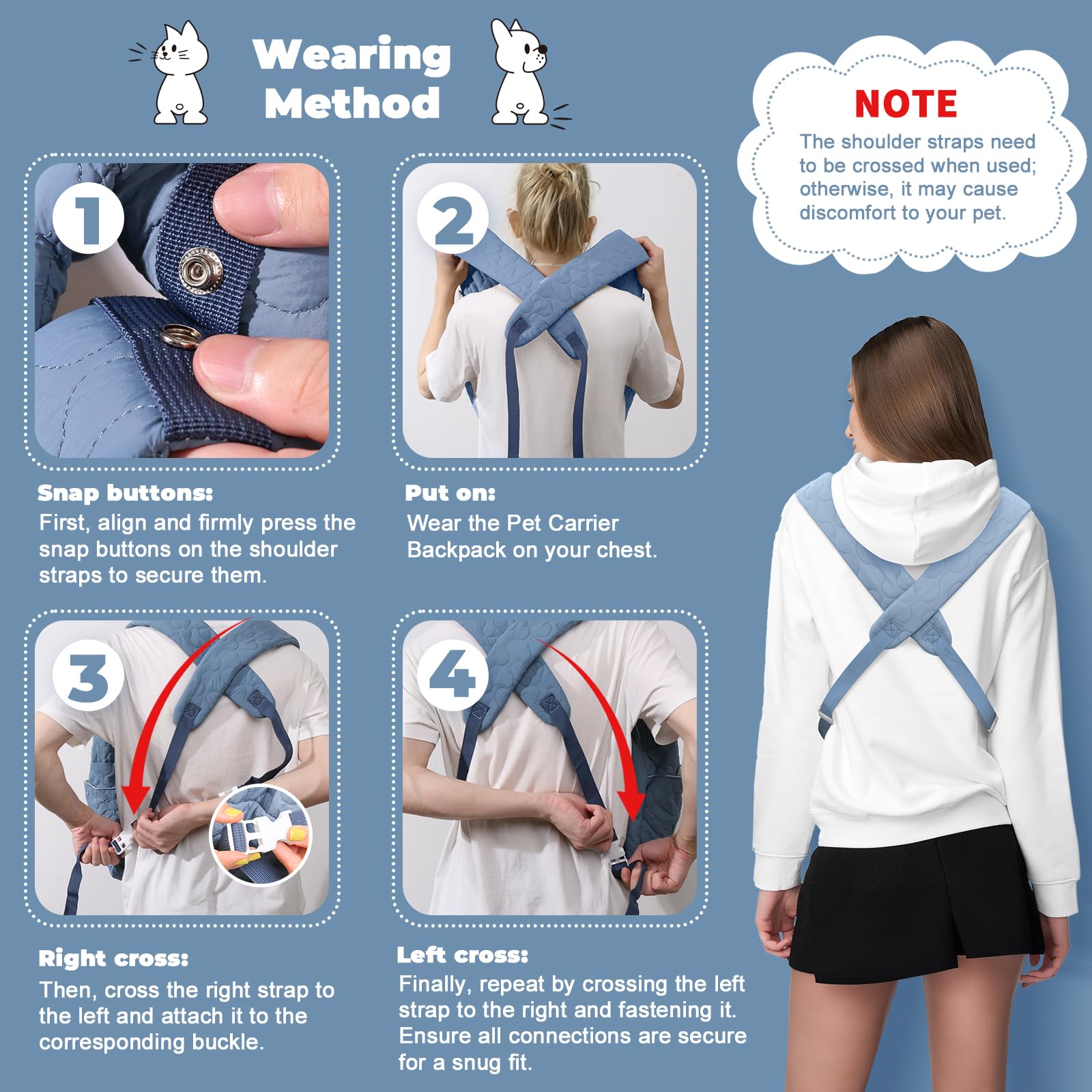 JourCraf Mochila Portamascotas perfecta para viajes y caminatas.