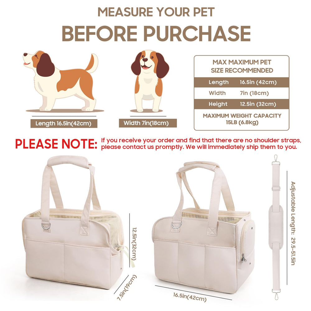 JourCraf porta-perro con bolsillos exteriores para snacks y accesorios prácticos