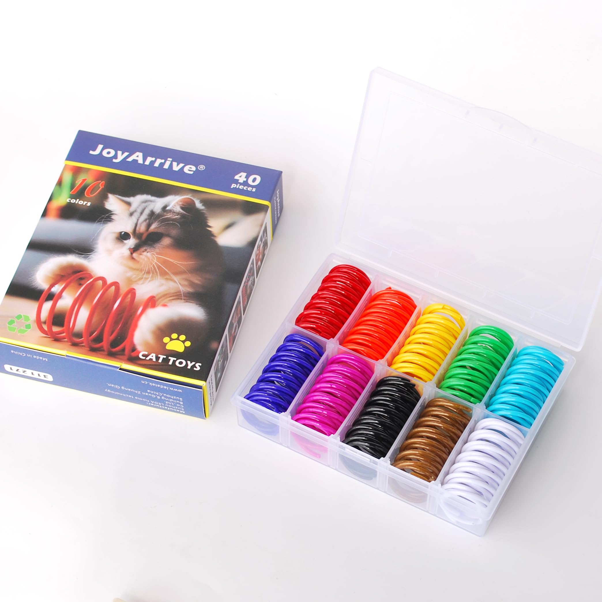 JoyArrive juguete espiral para gatos, perfecto para juego activo.