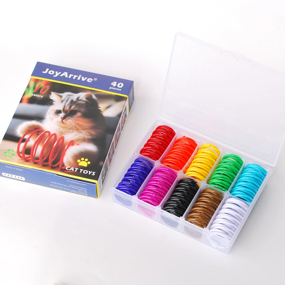 JoyArrive juguete espiral para gatos, perfecto para juego activo.