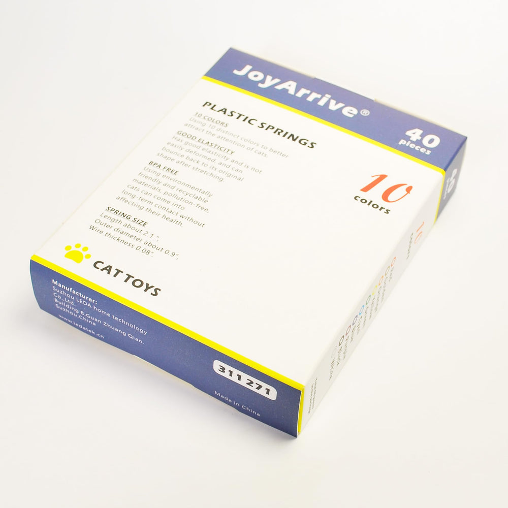 JoyArrive set de 40 resortes para gatos, colores vivos.