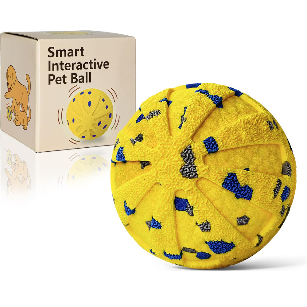 JoyBruko bola interactiva para perros en rodaje, estimula movimiento y juego activo diario.