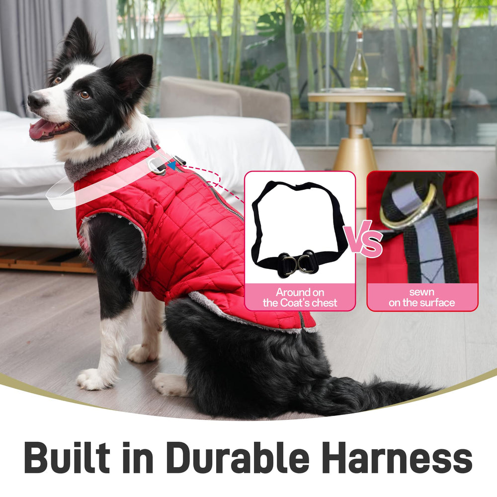 JoyDaog capa impermeable con forro de peluche para mayor calor.
