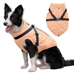 JoyDaog chaleco para perro con arnés y forro de felpa, ideal para paseos fríos