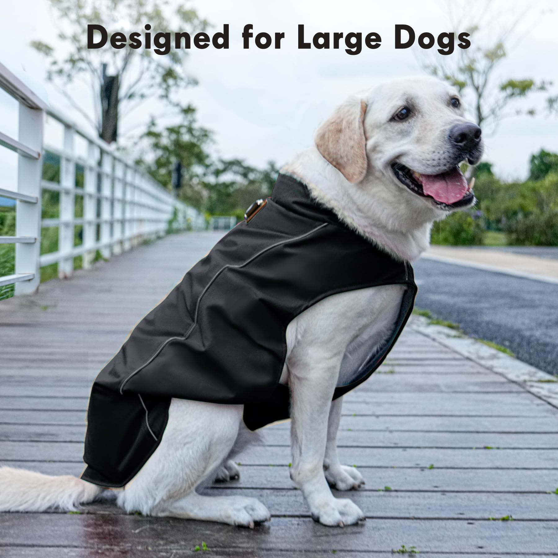 Ajuste de pecho adaptable para perros grandes.