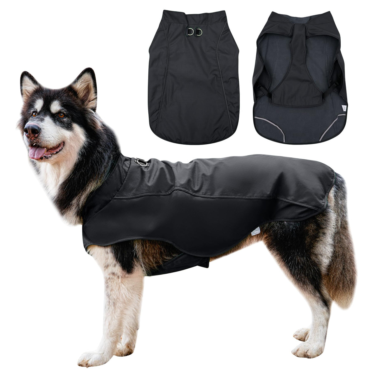 JoyDaog chaqueta impermeable extragrande para perros grandes con anillos en D, ideal para paseos seguros.