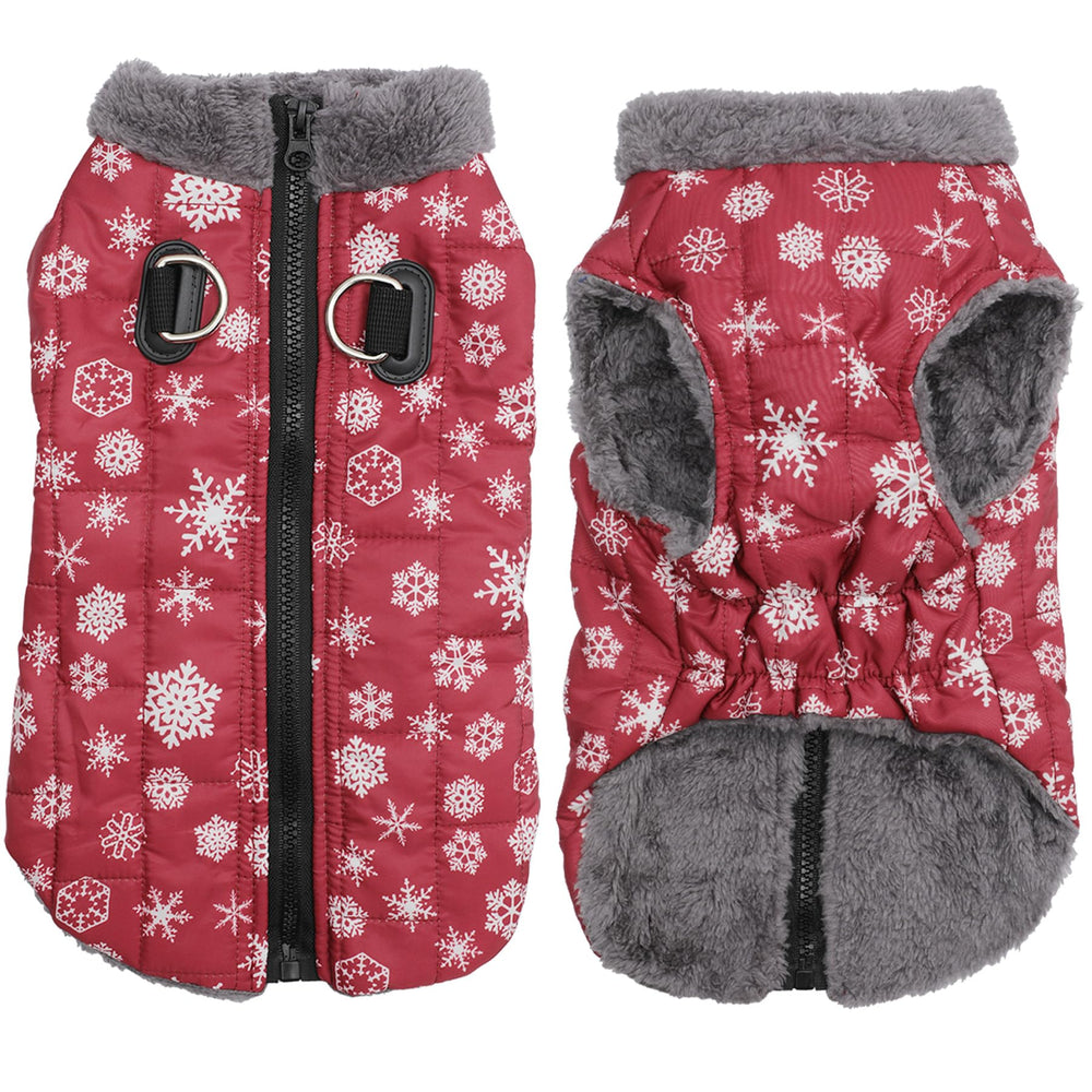 JoyDaog chaqueta polar para perro con dos anillos para correa seguro