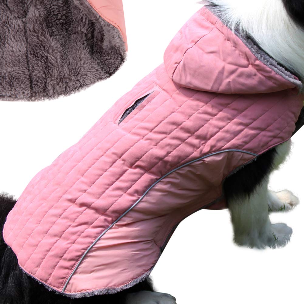 JoyDaog sudadera rosa con capucha desmontable para perros pequeños.