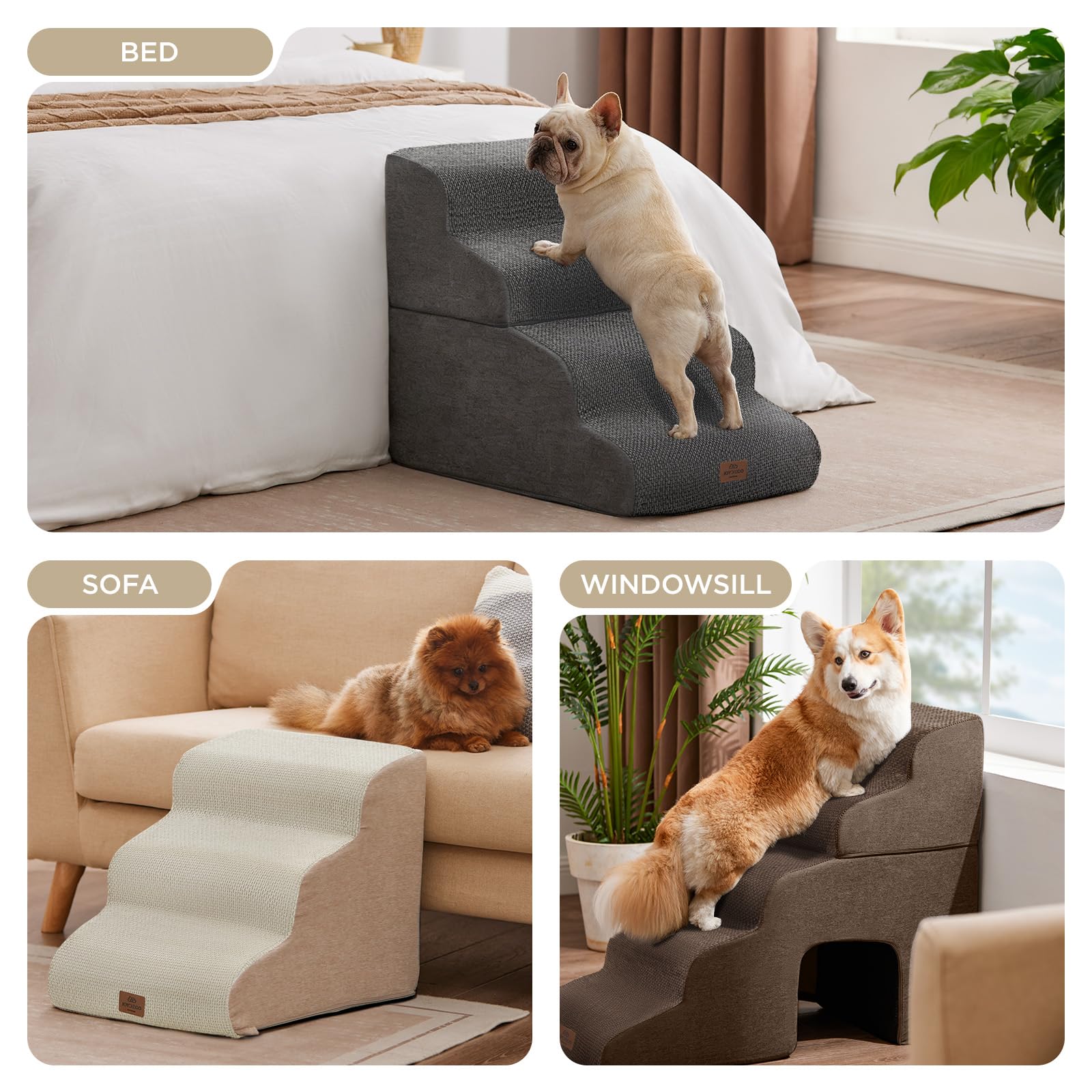Joydeco escaleras para cama 4 pasos antideslizantes con soporte estable