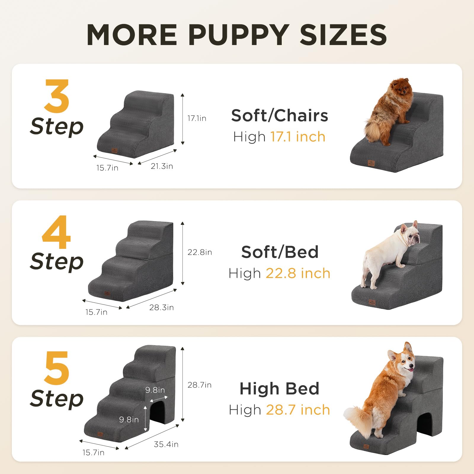 Joydeco escalones para cama, antideslizantes, útil para subir.
