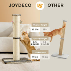 Joydeco poste rascador con cuerda de sisal gruesa para afilar garras