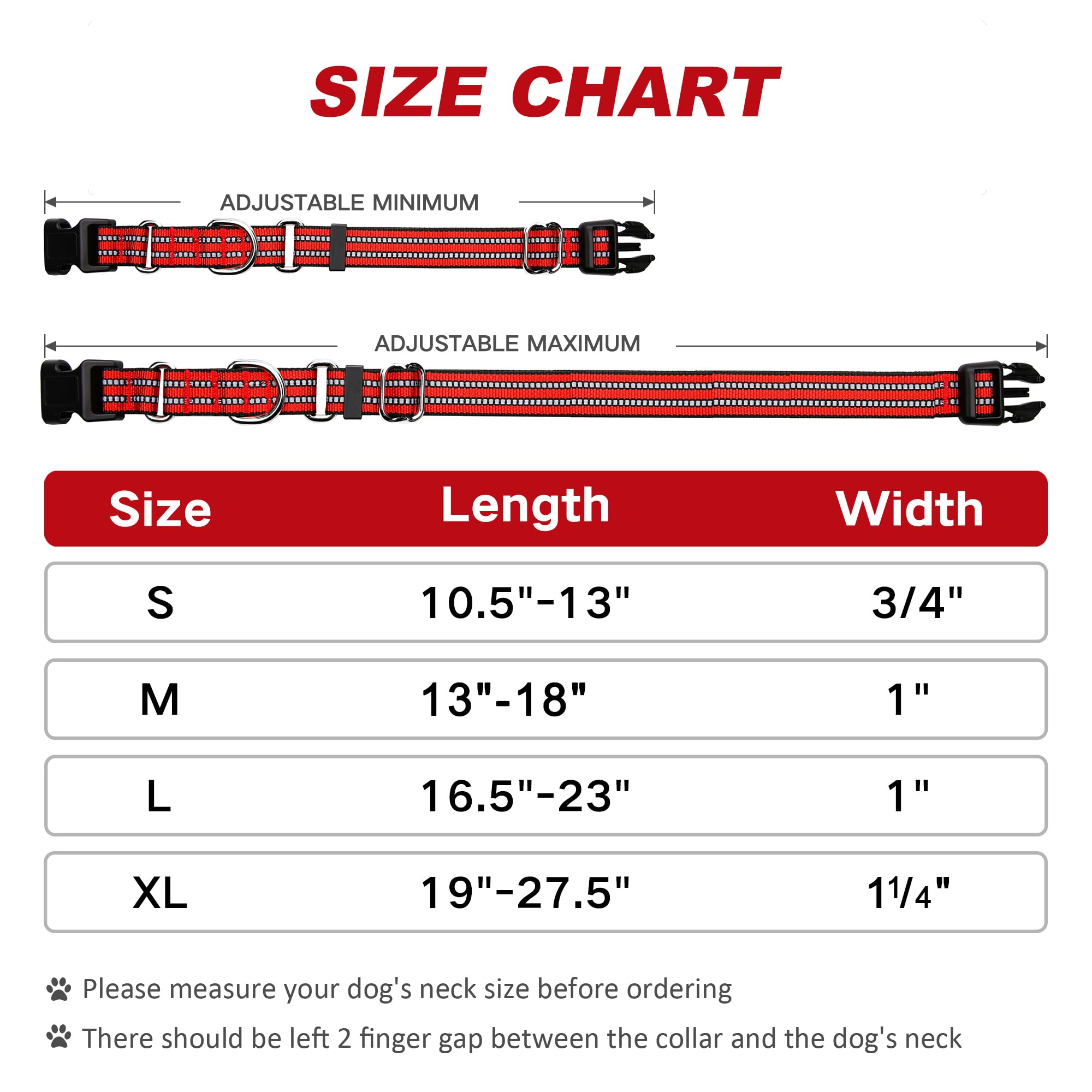 Collar ajustable Joyeeiioo para perros pequeños a grandes durante paseos diarios.