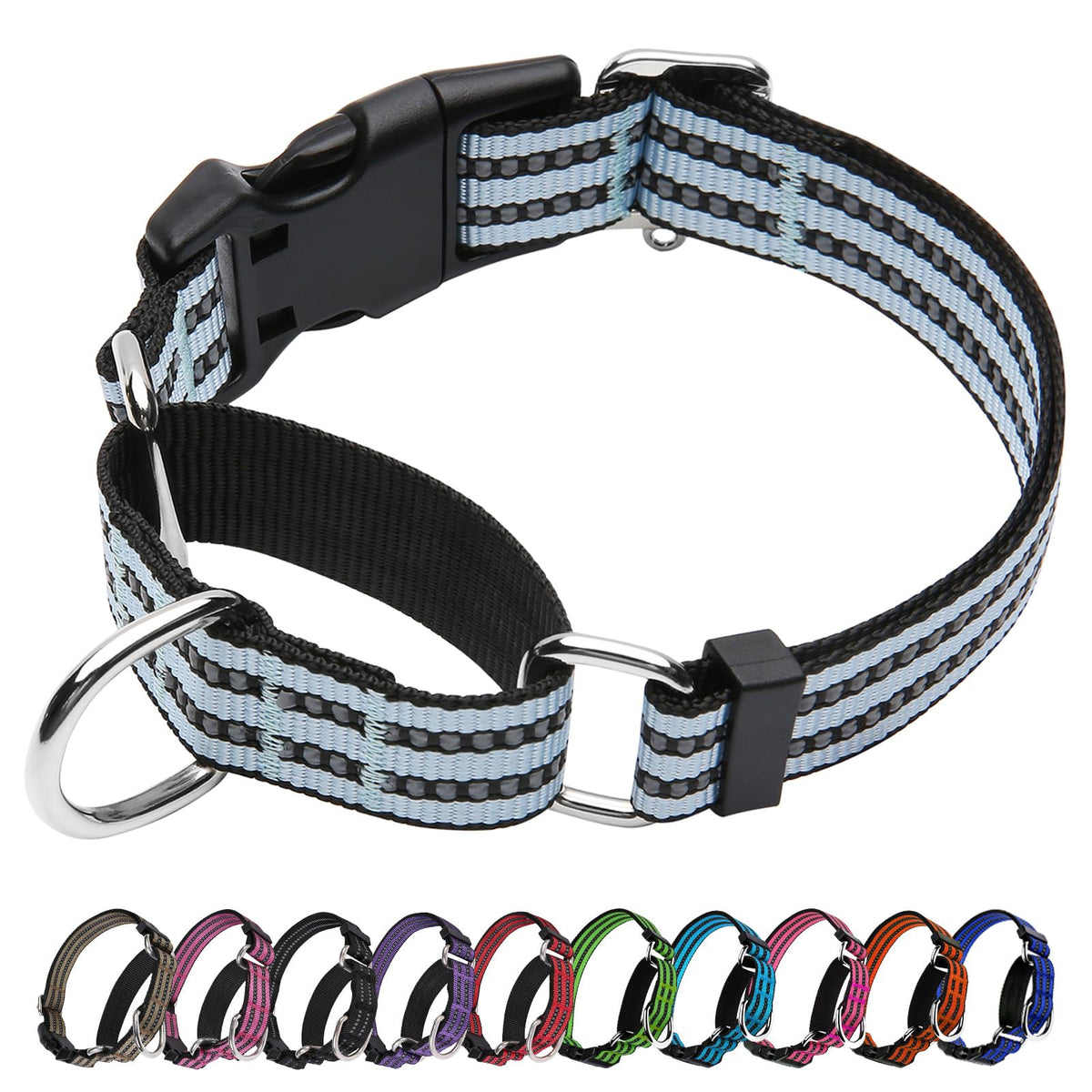 Joyeeiioo collar martingale azul hielo con ajuste cómodo para paseos.