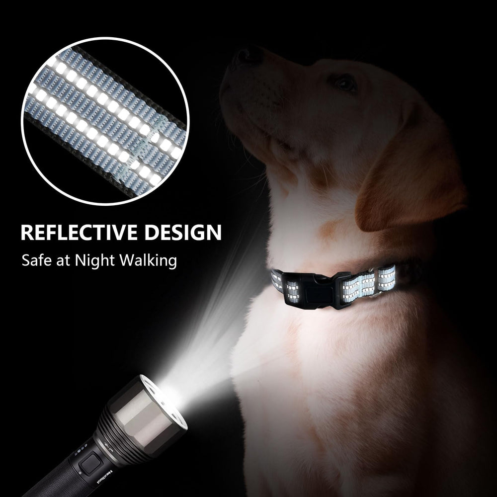 Joyeeiioo collar reflectivo con hilos para visibilidad nocturna segura.