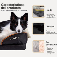 JOYELF cama para perros con fondo antideslizante que evita movimientos.