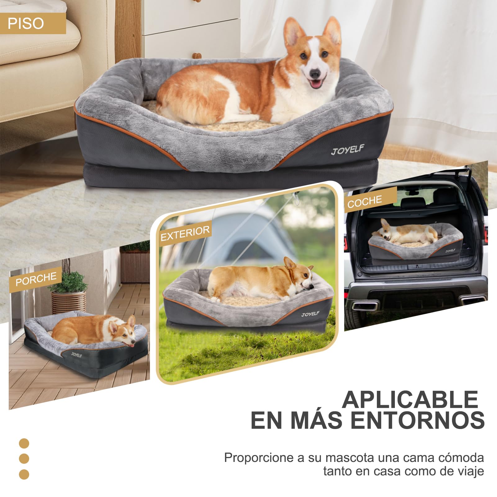 JOYELF cama para perros con forro interior protector contra líquidos.