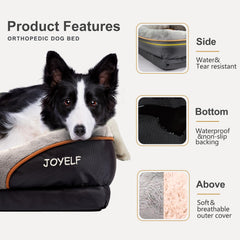 JOYELF XLarge cama para perros, cubierta desmontable y lavable para facilitar la limpieza.