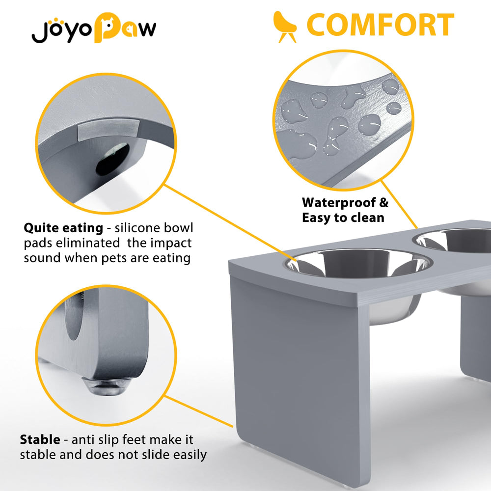 Joyopaw base de bambú estable y resistente para la alimentación.