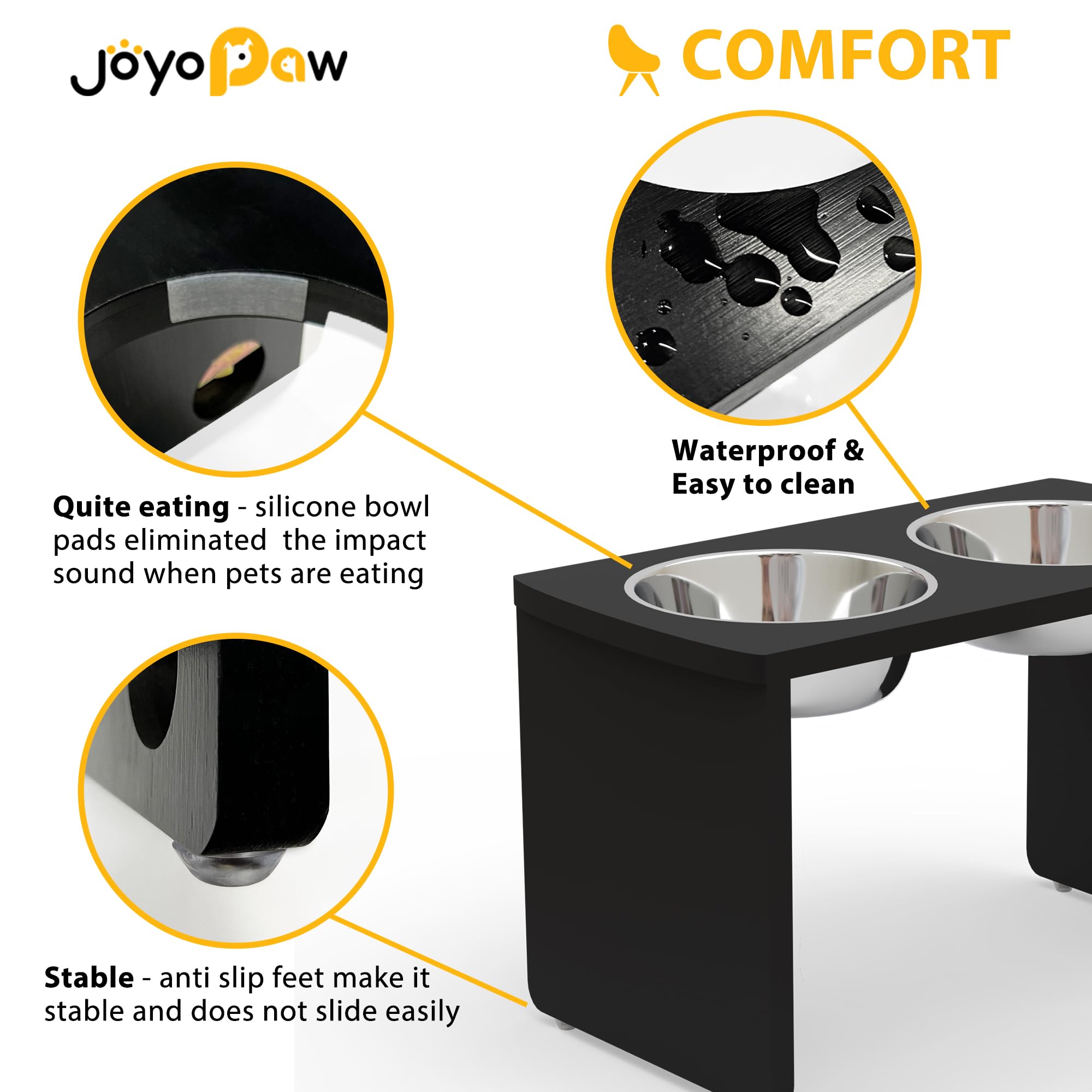 JOYOPAW base estable de bambú, resistente y sostenible para el comedor.