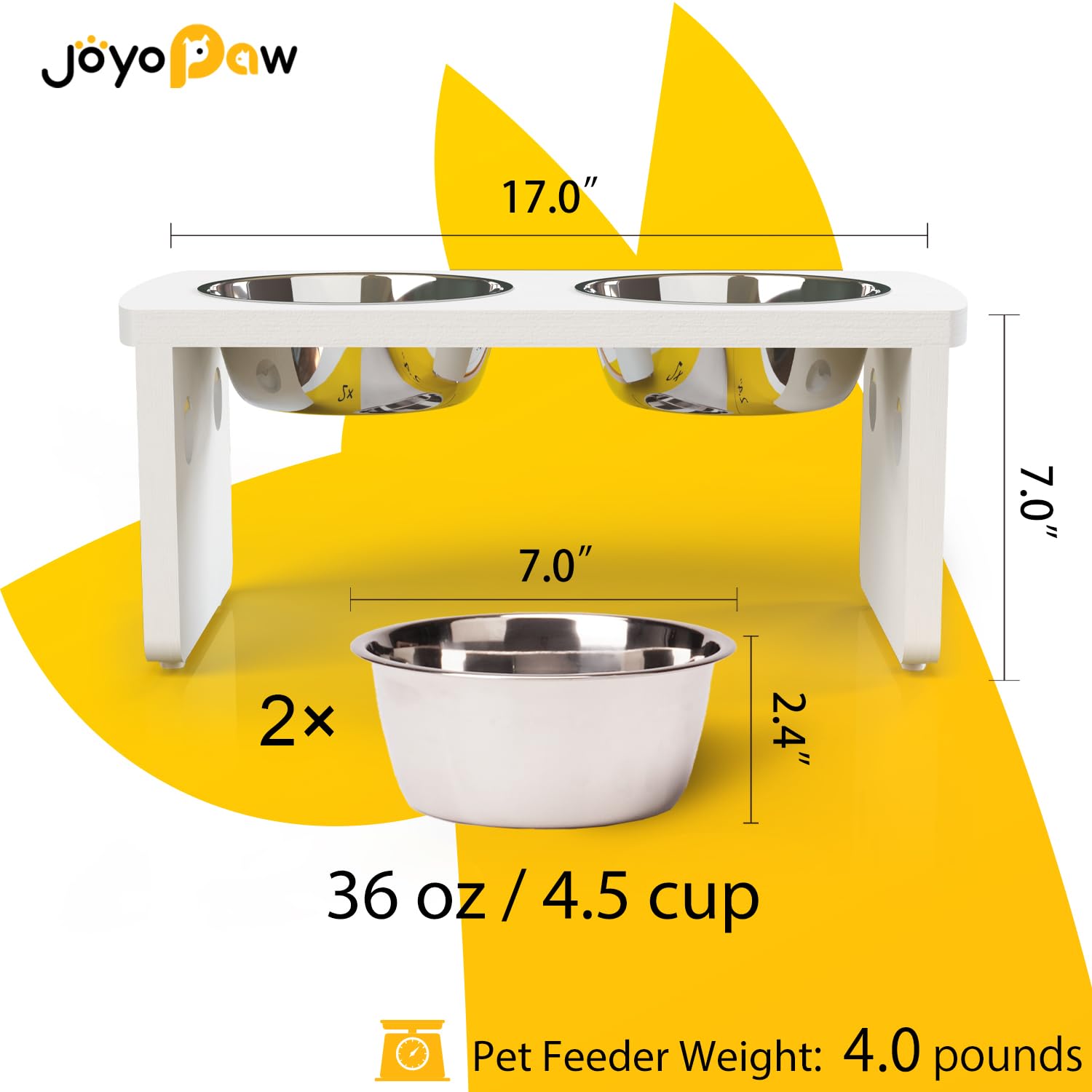 JOYOPAW base HIPS blanca ofrece soporte estable para comidas diarias