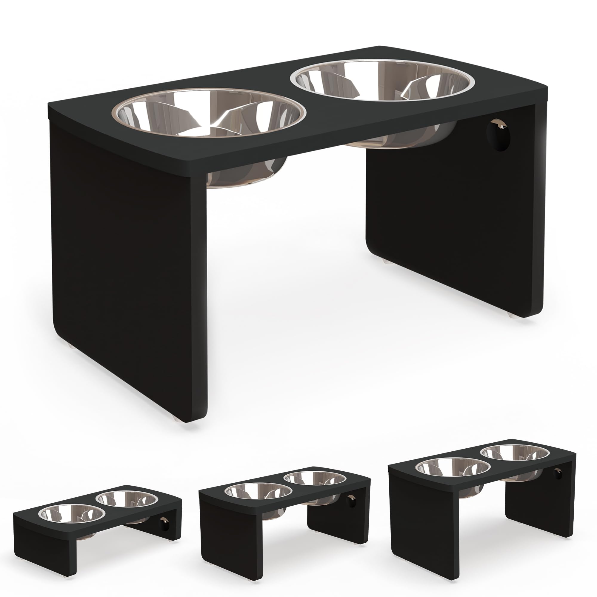 JOYOPAW bebederos elevados de bambú para perro grande, cómodo y estable.