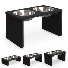 JOYOPAW bebederos elevados de bambú para perro grande, cómodo y estable.