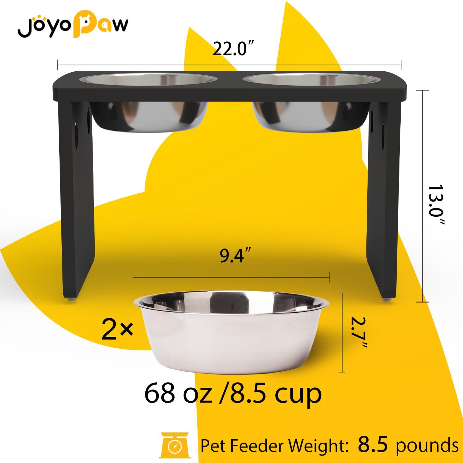 JOYOPAW cuencos inoxidables para perros grandes, fáciles de limpiar.