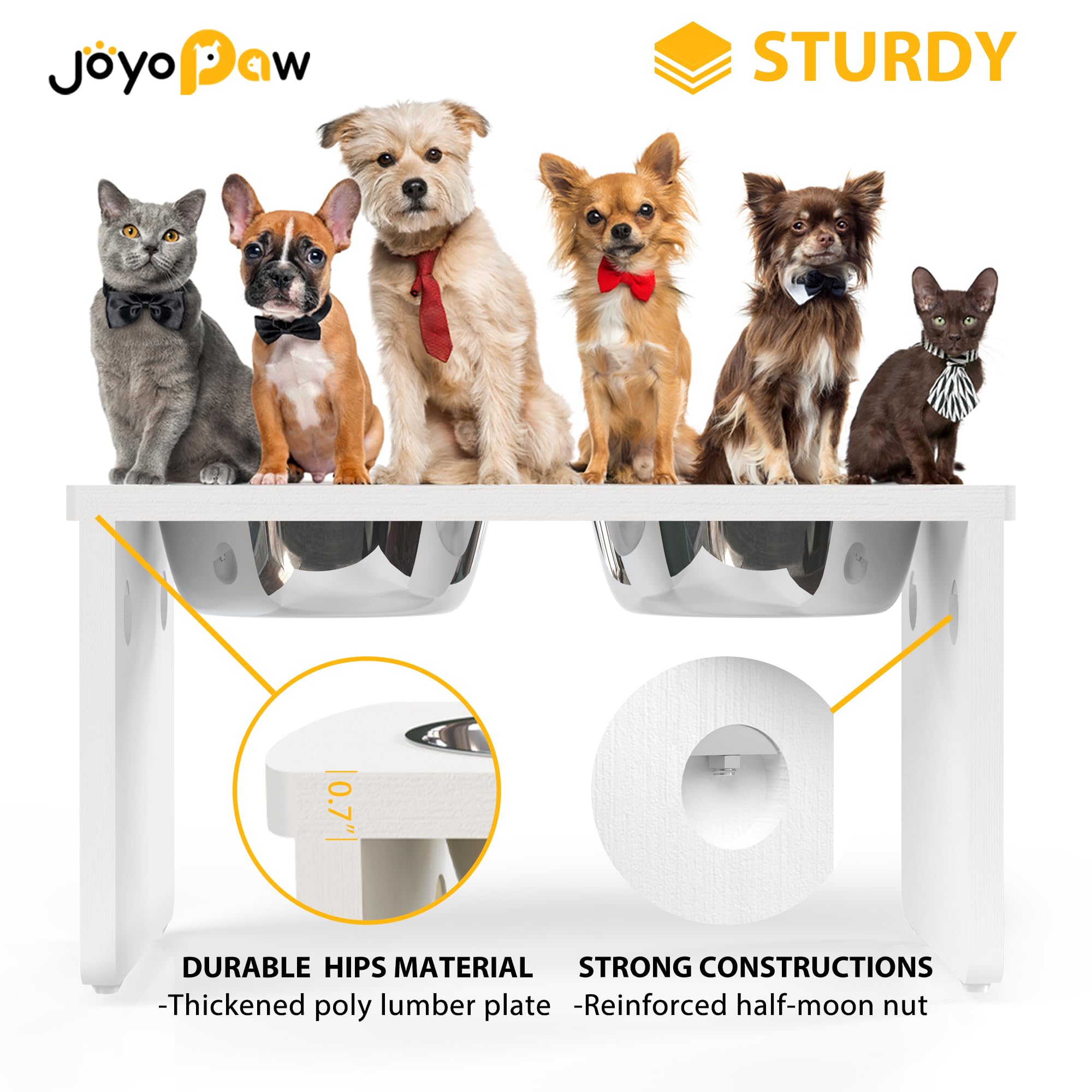 JOYOPAW diseño ergonómico facilita el acceso a comida y agua