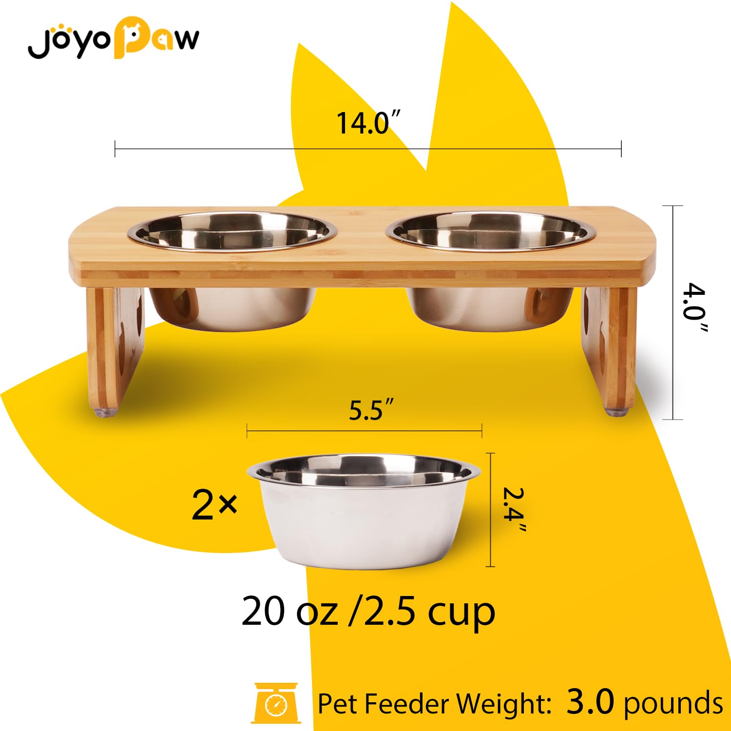 JOYOPAW comedero elevado con diseño ergonómico para una postura natural al comer.