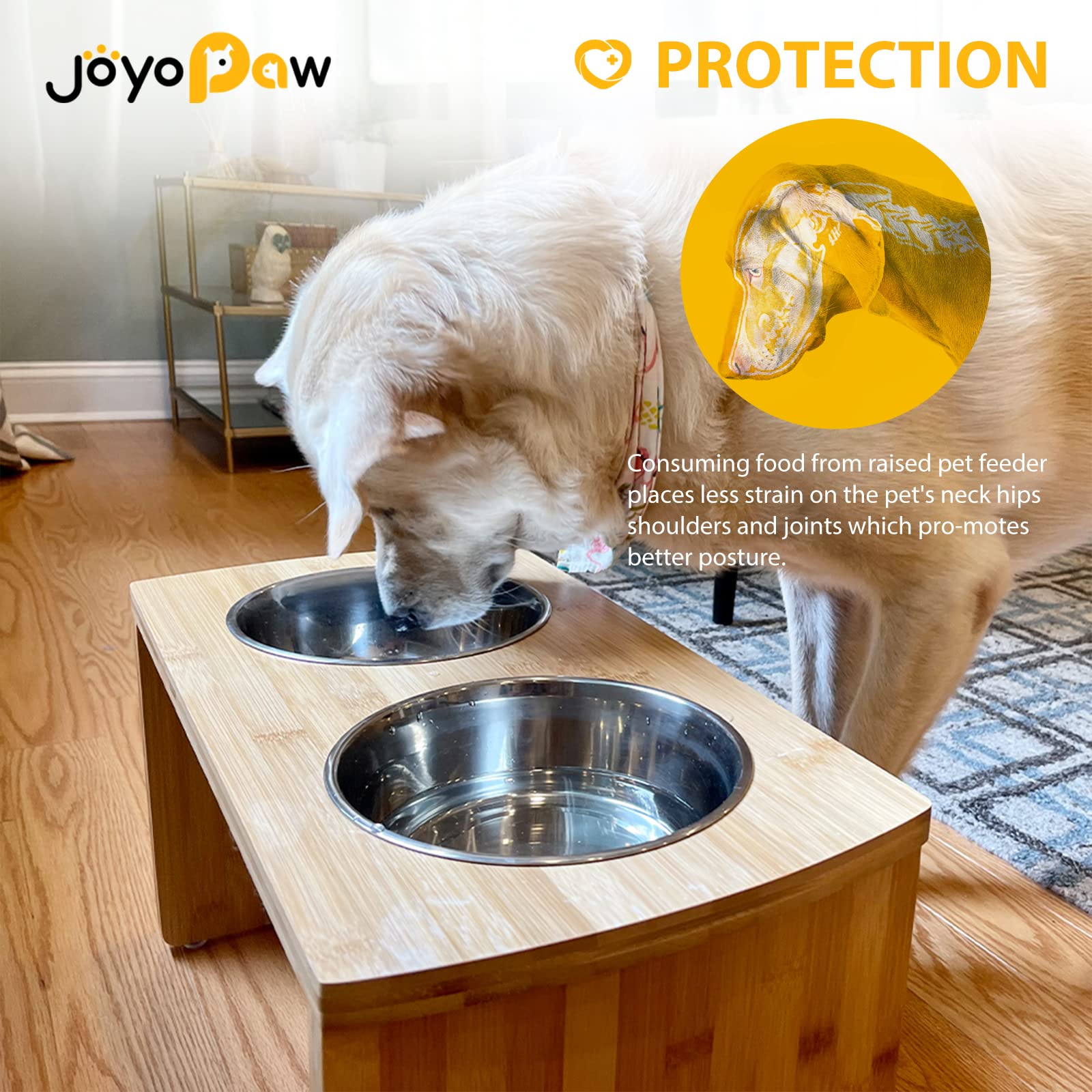 JOYOPAW comedero elevado facilita acceso a comida y agua para tu perro.