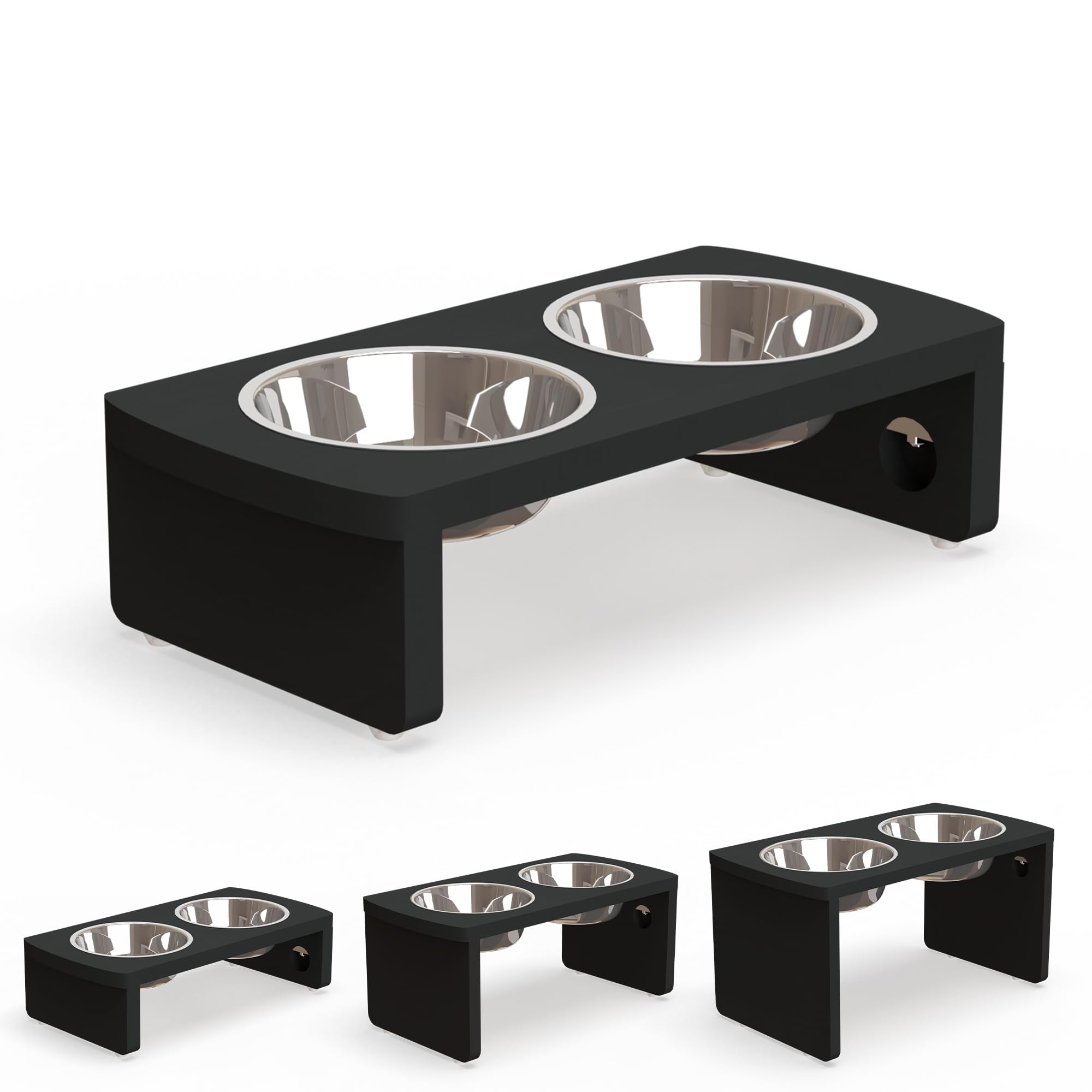 JOYOPAW soporte alto de bambú para perros facilita comer sin derrames