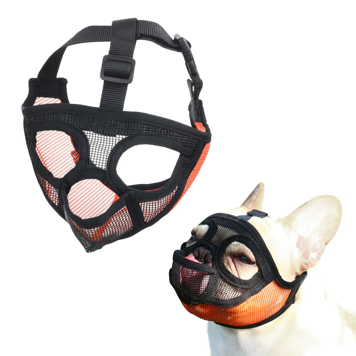 Joypaws bozal para perro bulldog francés con malla suave para comodidad