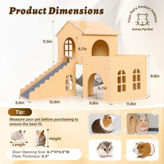 JoyPcsTable hamaca de madera para cobaya ofrece descanso suave dentro de la jaula.